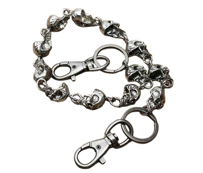 Vintage 23'' Skull Strong Leash Biker Trucker Key Chains Heavy Jean Wallet Chain