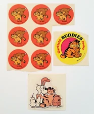 9 Vintage 1978 Garfield Stickers Scratch & Sniff, Scrapbooking Collecting