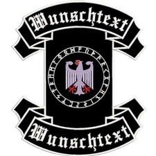 Rückenpatch m Wunschtext Biker Rocker Kutte deutscher Adler 34x39 M.i.GERMANY
