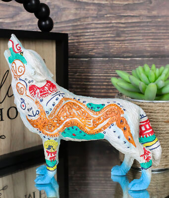 Ebros Gift Native Tribal Howling Wolf Totem Spirit Figurine Collection 6.25'' L
