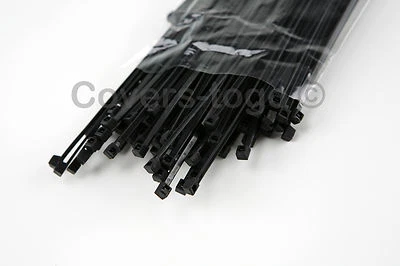 Cable Ties Pack of 100 28cm Strong Black - Great For Use With Debris Netting