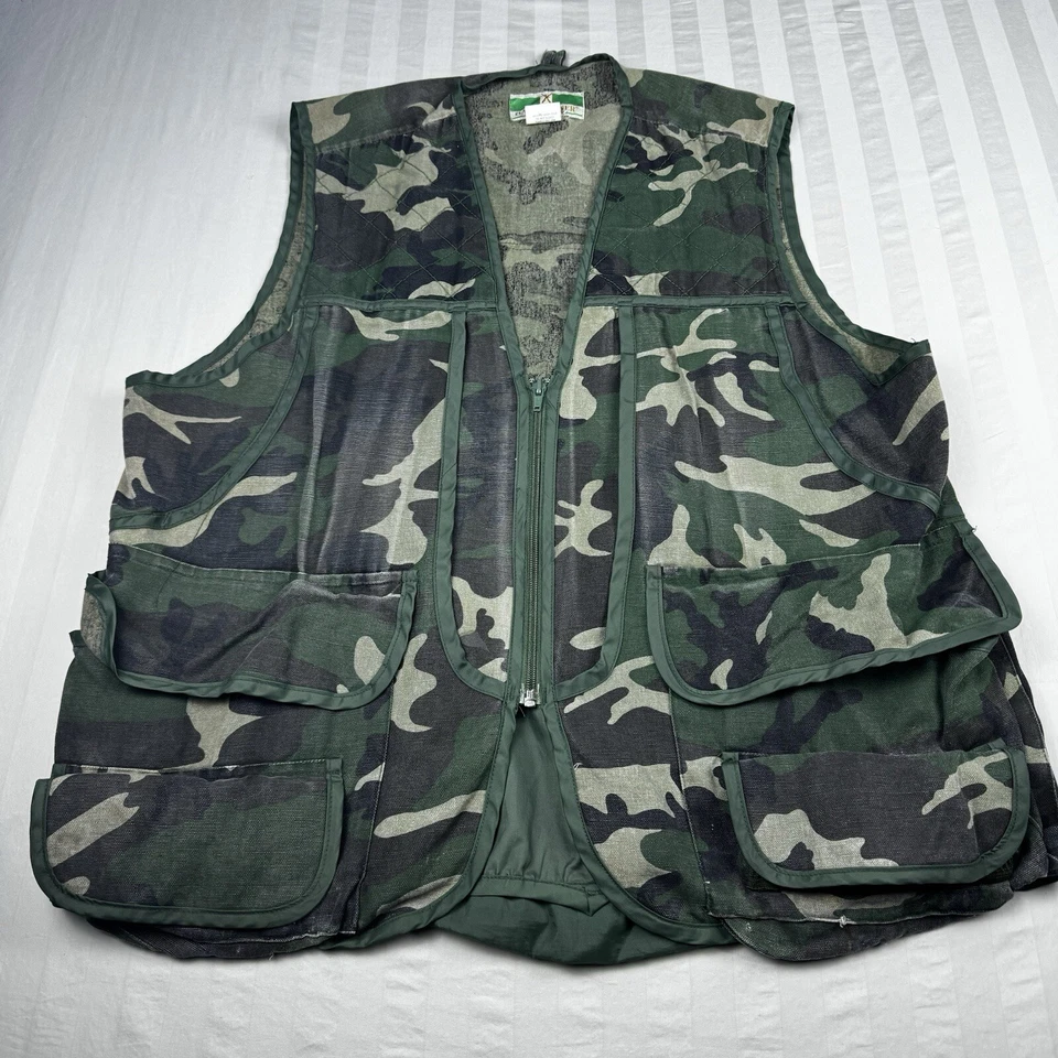 Vintage Game Winner Vest Mens Large Camouflage Woodland Camo Game Hunting - Image 2 of 4