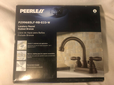 Peerless Bathroom Faucet 4 in. Widespread 2-Handle Oil Rubbed Bronze High-Arc