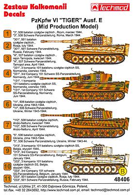 Techmod Decals 1/48 PzKpfw VI TIGER E MID PRODUCTION