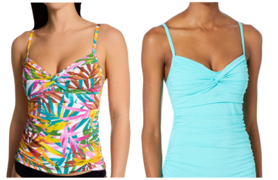 NWT Bleu Rod Beatty Women Twist Front Tankini Top Multicolor Sz 4