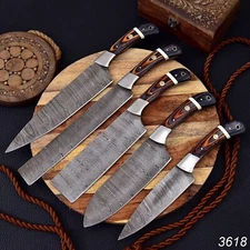 CUSTOM HANDMADE DAMASCUS STEEL CHEF KNIFE SET KITCHEN KNIVES SET BONING x365