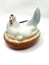 Tirelire a Casser Porcelaine de Castres Peinte Poule Vers 1900 Tarn