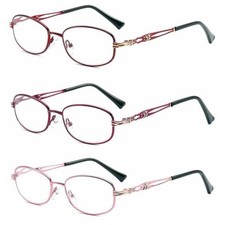 Women's Oval Business Metal Flexible Readers Presbyopic Reading Glass 1.0 6.0