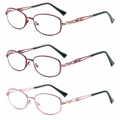 Women's Oval Business Metal Flexible Readers Presbyopic Reading Glass +1.0~+6.0
