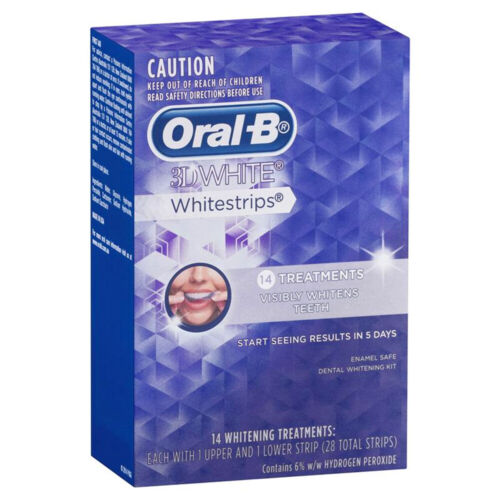14pc Oral B 3D White Whitestrips Teeth Whitening Stain Removal Treatments Strips - Imagen 1 de 1