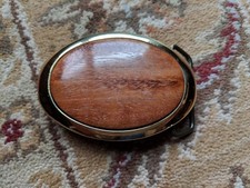 Big Leaf Maple Wood Solid Brass Large Belt Buckle
