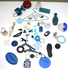 Assemblage Lot - Wood Whirl King Yoyo, Old Toy Tires, Statler Bro. Key Chain