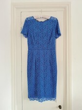 Laura Ashley lace dress blue short sleeves size 8