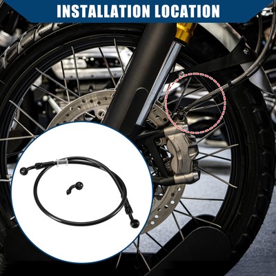 Tuyau Frein Moto Acier Tressé 850mm - Universel Pour Dirt Bike, Enduro, Sport Bikes - Renforcé Hydraulique