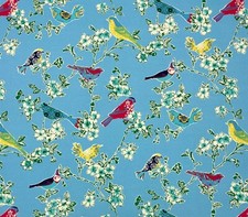 PKL STUDIO TWEET TOILE SKY BLUE COLOR BIRDS OUTDOOR MULTIUSE FABRIC BY YARD 54"W