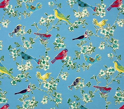 PKL STUDIO TWEET TOILE SKY BLUE COLOR BIRDS OUTDOOR MULTIUSE FABRIC BY YARD 54''W