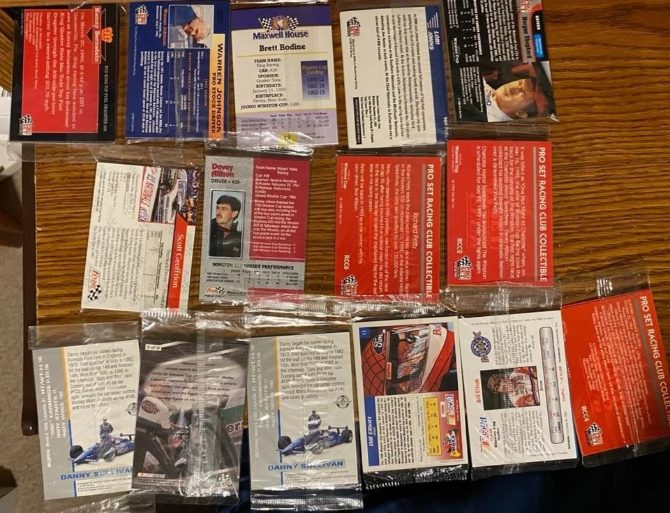 RACING / NASCAR SEALED PROMO PREVIEW SAMPLE PACK LOT (15) DIFFERENT LOADED 90'S! - Image 2 of 2