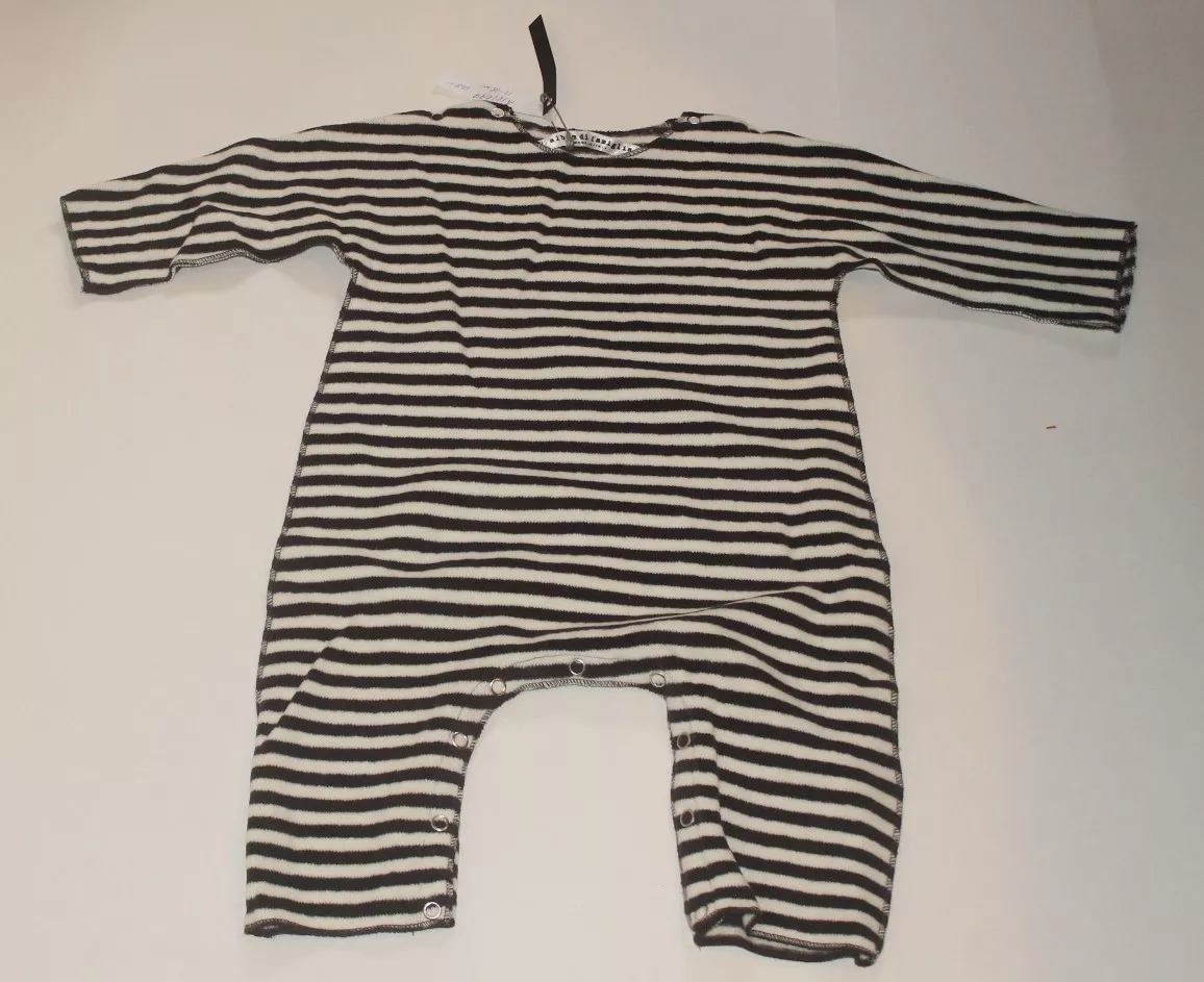 ALBUM DI FAMIGLIA Baby One Piece Striped Suit Off-White Italy 12-18 m NEW w/Tags
