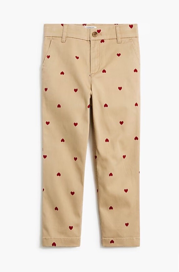 J. CREW High-rise girlfriend chino pant with hearts Size 0