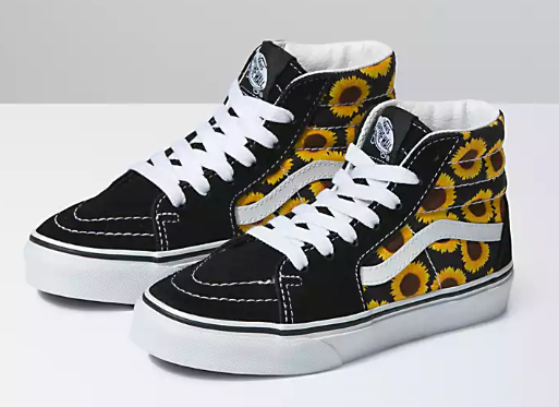 VANS Sk8 Hi Top Girls Shoes V Sizes Checks Sunflower Black VANS Sk8 Hi Top Girls Shoes V Sizes Checks Sunflower Black