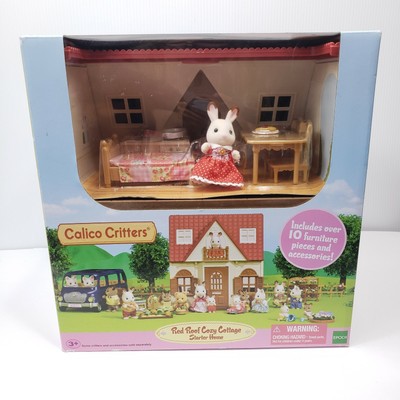 Calico Critters Red Roof Cozy Cottage Starter Rabbit Family Dollhouse Woodzeez 20373217980 | eBay