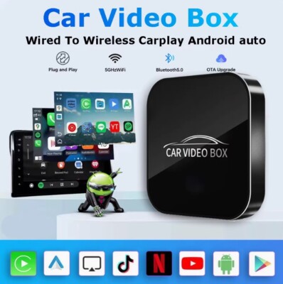 Wireless CarPlay Adapter Android Auto TV Intelligent System Car Video Smart Box