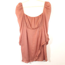 ASTR The Label Dress Sz L Long Puff Sleeve Cocktail Party Tiered Ruffle Pencil