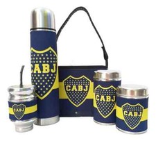 JUEGO DE MATE BOCA JUNIORS con BOLSA modelo 3 - Mate Bombilla Azúcar Termo Yerbera
