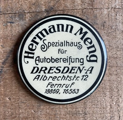 Vintage Hermann Meng German Auto Service Specialist Adv. Mirror Dresden Germany