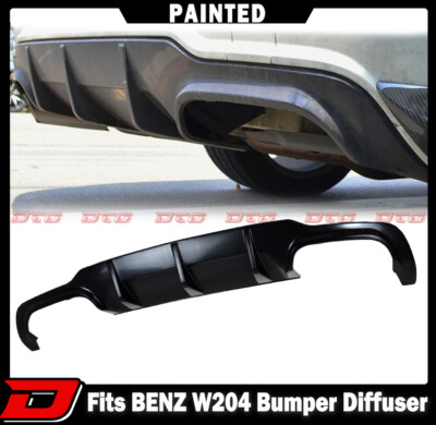 13 Fits Mercedes BENZ C W204 LCI After Facelift 4D Sport Bumper Diffuser Black