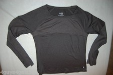 Girls L/S Athletic Shirt DARK CHARCOAL GRAY Breathable SPORTS L 10-12