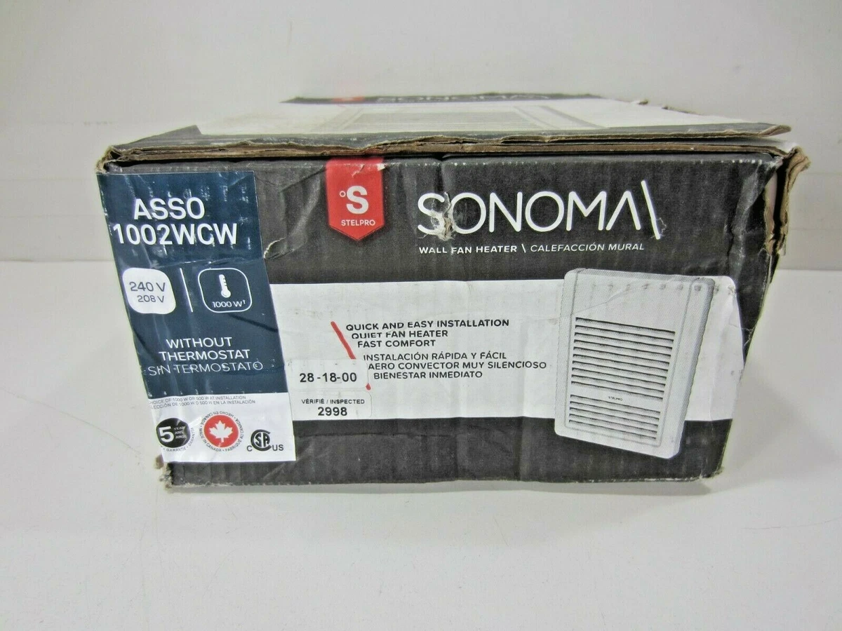 Stelpro Sonoma Style Wall Fan Heater 240V 1000W ASSOS1001WCW | eBay