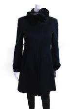 Gryphon New York Women's Collar Long Sleeves Full Zip Coat Black Size S