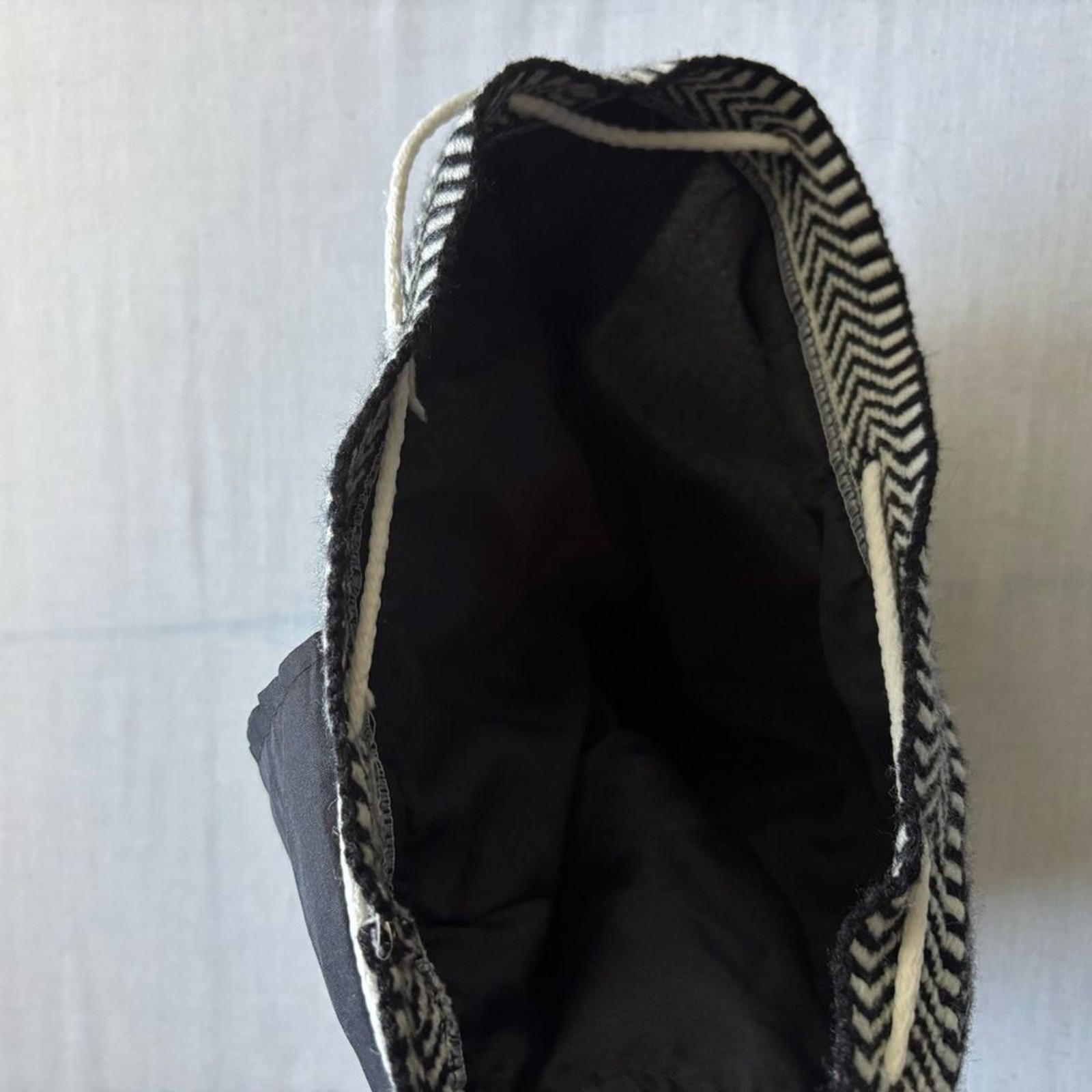 Peruvian Wool Handmade Alpaca Backpack Black White - image 6