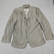 John Varvatos U.S.A. Blazer Mens 48 Gray Cotton Check Sport Coat Jacket Luxe