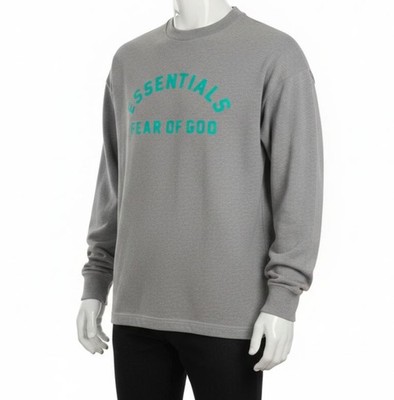 Fear of God ESSENTIALS Men's Gray Logo Crewneck Sweatshirt Sweater Size XL
