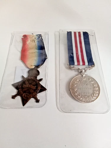 WW1 1914-1918 British Military Medal and Star Medal on Ribbons.