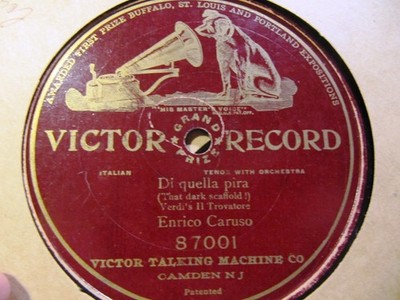 1906 Enrico CARUSO tenor TROVATORE Di quella Pira Victor GRAND PRIZE 87001
