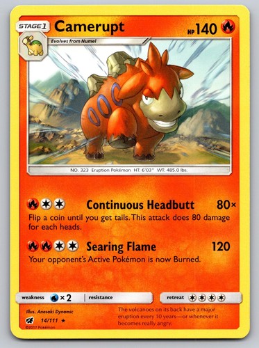 Camerupt 14/111 Rare Crimson Invasion Pokemon Lightly Played