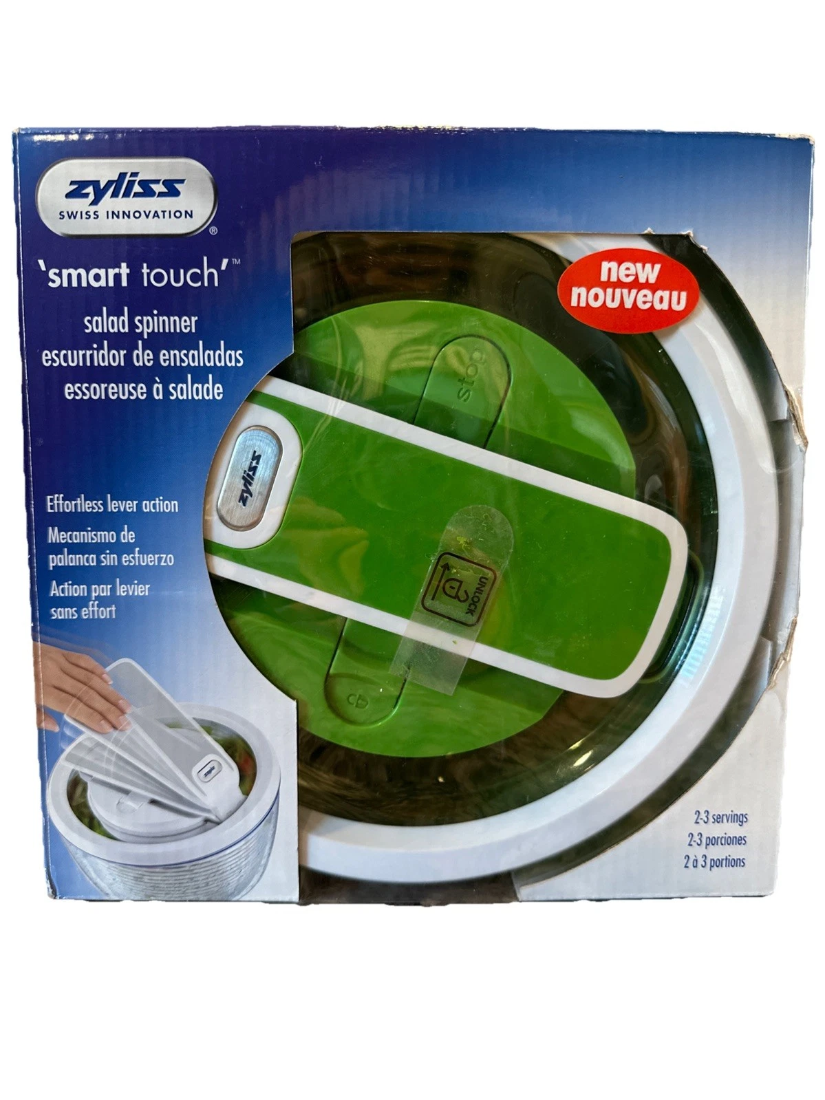Zyliss Smart Touch Salad Spinner Dry Rinse Lever Small Green NEW NIB 15812
Opens in a new window or