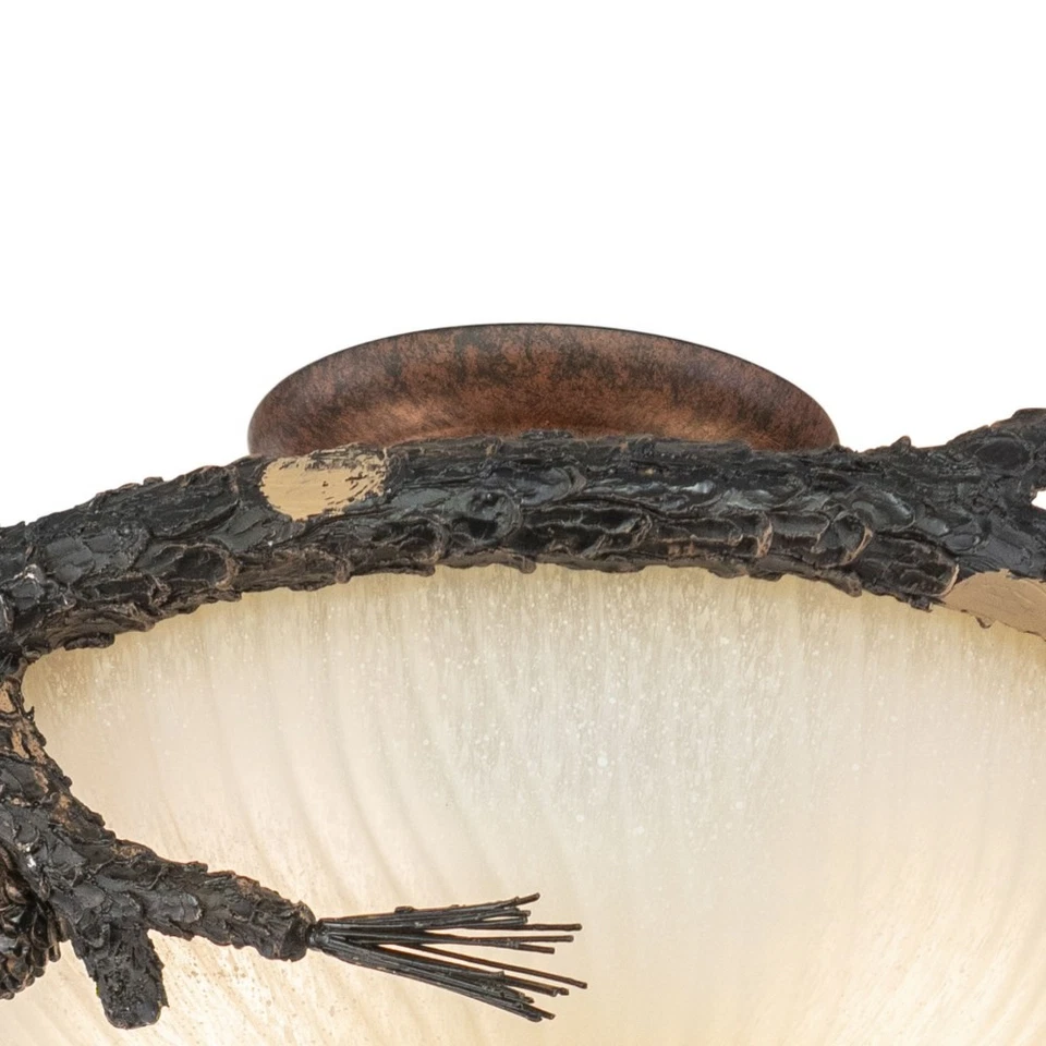 2-Light Convertible Light Kit in Rustic Style 8 Inches Tall and 13.75 Inches - Image 3 of 4