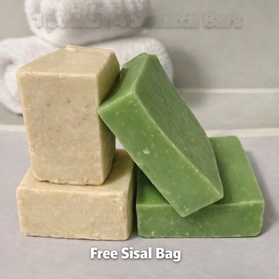 Dr. Squatch Soap 2 lbs, 8 Bars Factory Rejects FRESH Rain & Birch + 2 Sisal Bags