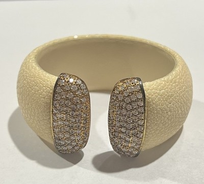 Wunderschönes Stachelrochen Sterling Silber 925 Vermeil Armreif Armband. Elfenbein