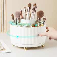 Rotating Brush Holder Cosmetic Makeup Large Storage Organizer Bathroom Desktop
