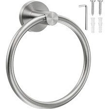 Stylish Brushed Nickel Towel Ring - Durable Stainless Steel for Elegant Spaces