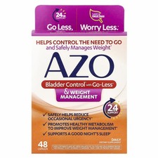 AZO Bladder Control Go Less andWeight Management Supplement 48 Cap Exp 09/26