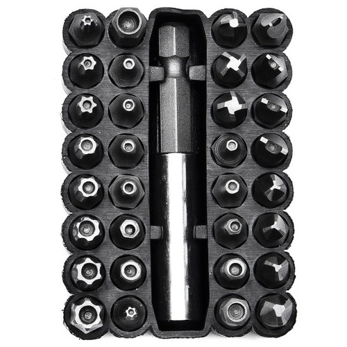 34 pc 1" Security Hex Torx Tri-wing Power Drill Screwdriver Tool Bit Set Kit Box - Picture 3 of 4