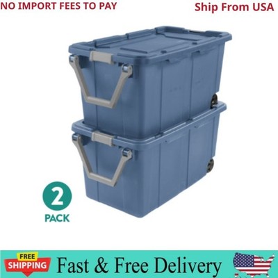 Sterilite Extra-Large Wheeled Industrial Storage Bin, 40 Gallon Durable Plastic