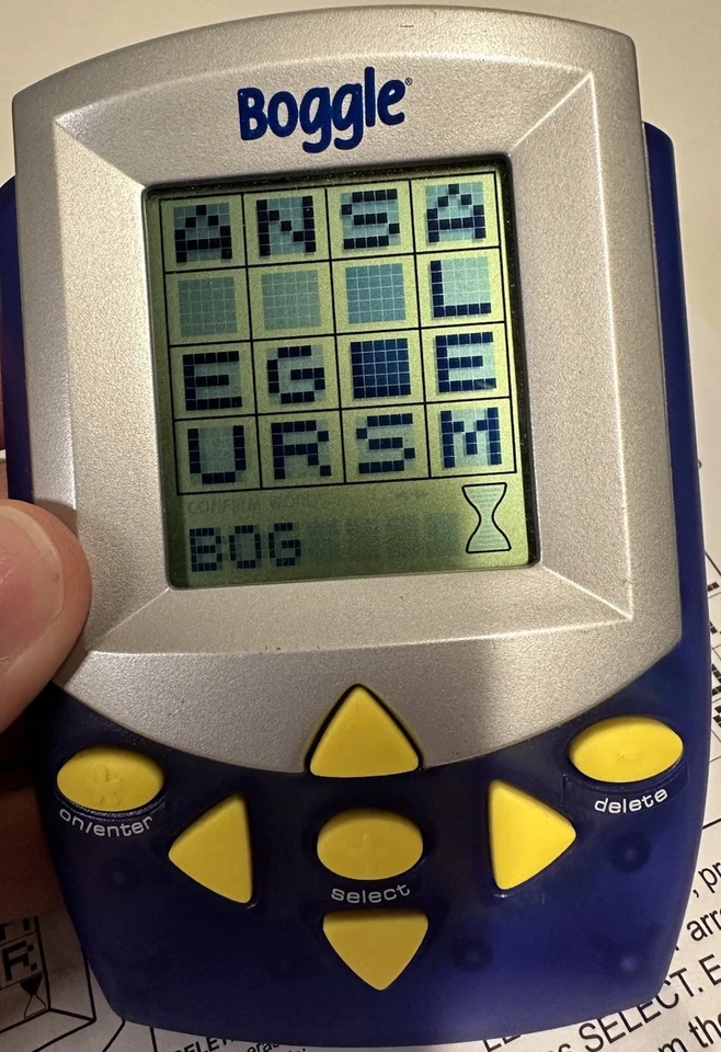 Boggle Electronic Hand Held 3 Minute Word Search Game Hasbro 2002 Tested Works - Image 2 of 2