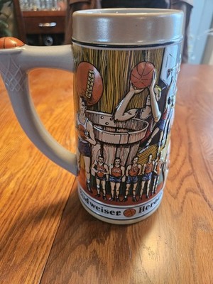 Budweiser Heroes of the Hardwood Beer Stein 1991 Ceramarte Basketball